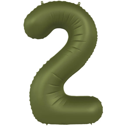 2 Jaar Cijfer Ballon Groen Mat 86cm van Folat koop je bij Partywinkel