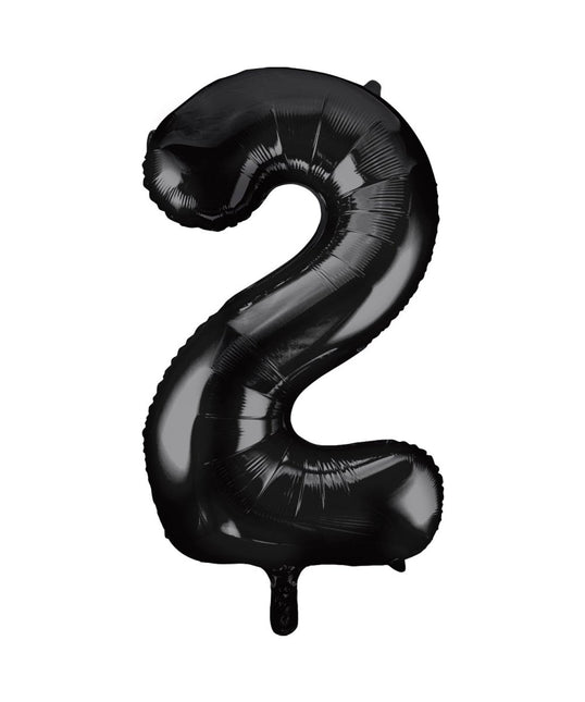 2 Jaar Cijfer Ballon Zwart Leeg 86cm van Unique koop je bij Partywinkel