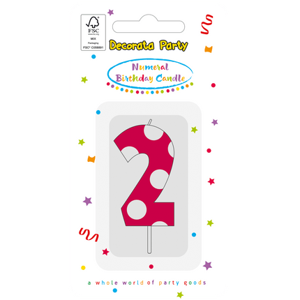 2 Jaar Kaars Roze van Procos koop je bij Partywinkel