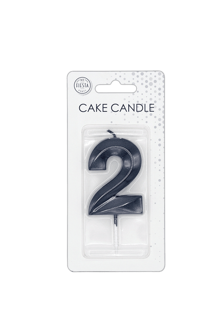 2 Jaar Kaars Zwart Metallic 6cm van WeFiesta koop je bij Partywinkel
