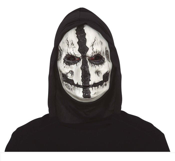Máscara de Halloween Blanca y Negra Calavera