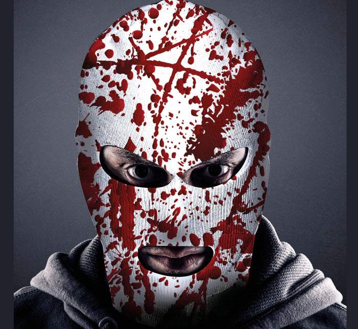 Pasamontañas de Halloween Sangre Blanca