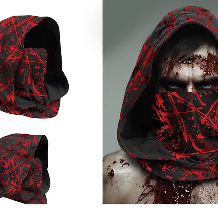 Gorro de Halloween negro con salpicaduras de sangre