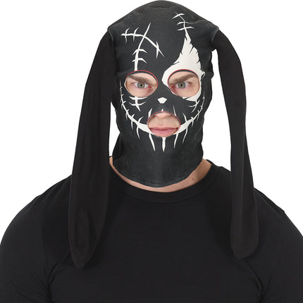 Máscara de Halloween de conejo negro