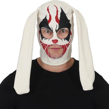 Máscara de Halloween de conejo blanco