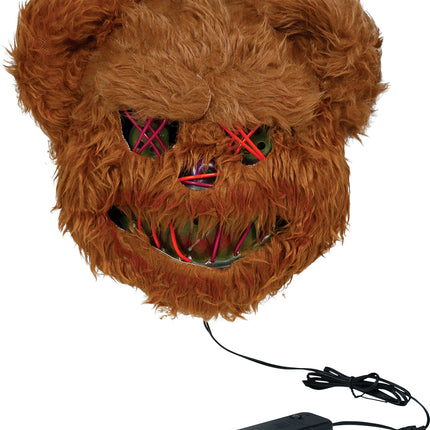 Máscara de Halloween de oso marrón con luz
