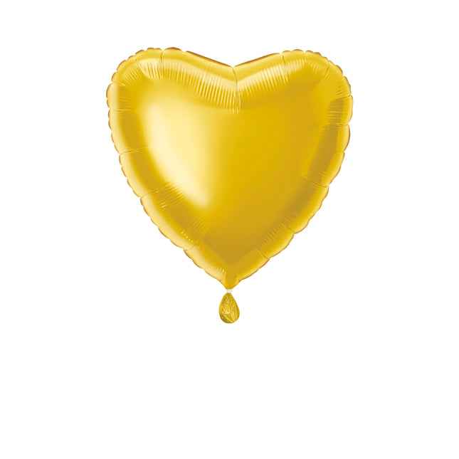 Globo dorado clásico en forma de corazón 18" , en paquete