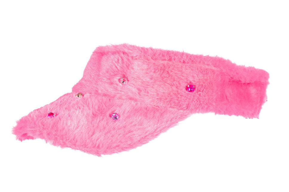 Visera de piel rosa