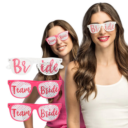Lote de 3 gafas de fiesta «Bride to be» (la novia y el equipo de la novia)