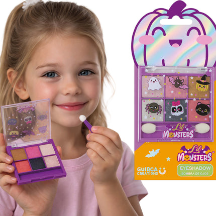 Paleta de maquillaje de Halloween morada para niños