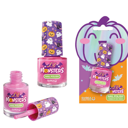 Esmalte de uñas de Halloween rosa para niños