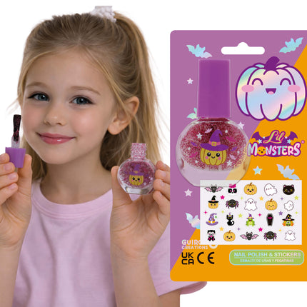 Pegatinas para uñas de Halloween: monstruos infantiles