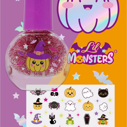 Pegatinas para uñas de Halloween: monstruos infantiles