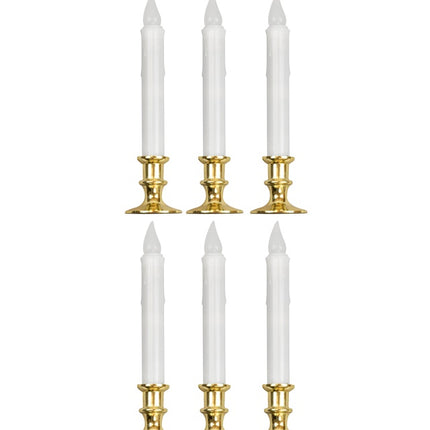 SET DE 6 VELAS BLANCAS CON LUZ PARPADEANTE Y TEMPORIZADOR 23 CM