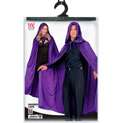 Capa De Terciopelo Morada Con Capucha 140cm