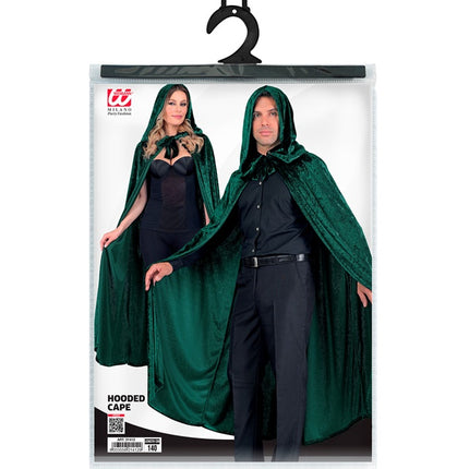 Capa De Terciopelo Verde Con Capucha 140cm
