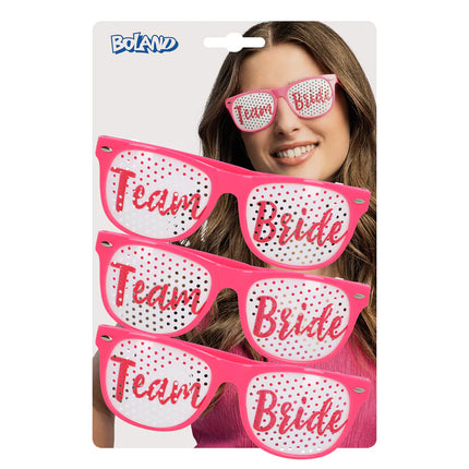 Lote de 3 gafas de fiesta «Team bride»