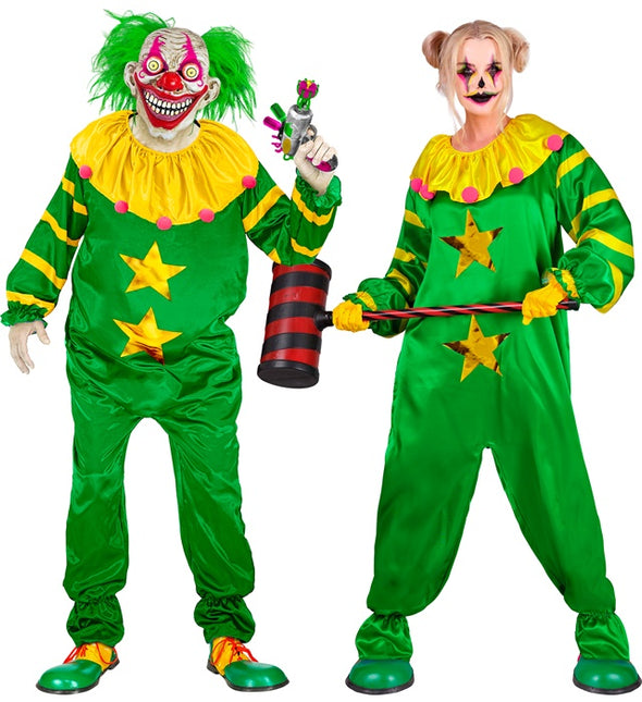 Payaso Horror Espacial Verde Amarillo