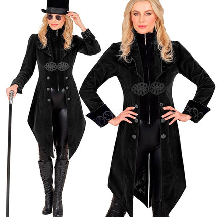 CHAQUETA GÓTICA DE TERCIOPELO NEGRO SEÑORA