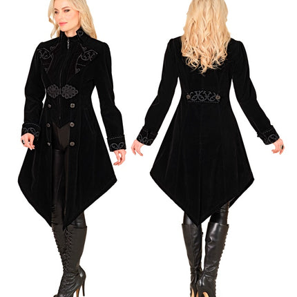 CHAQUETA GÓTICA DE TERCIOPELO NEGRO SEÑORA