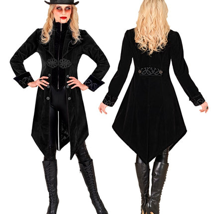 CHAQUETA GÓTICA DE TERCIOPELO NEGRO SEÑORA