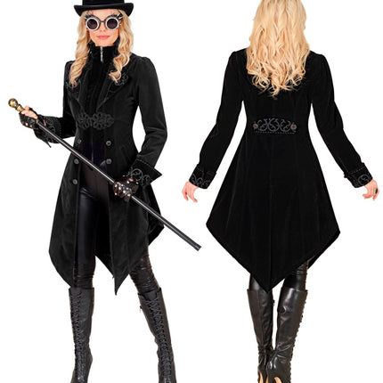 CHAQUETA GÓTICA DE TERCIOPELO NEGRO SEÑORA