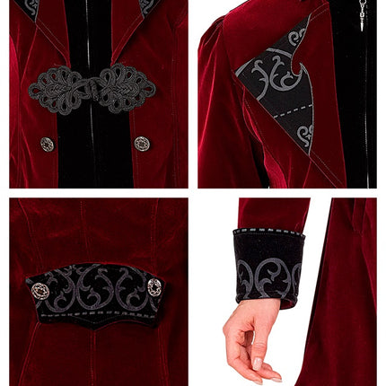 CHAQUETA GÓTICA DE TERCIOPELO BURDEOS SEÑORA