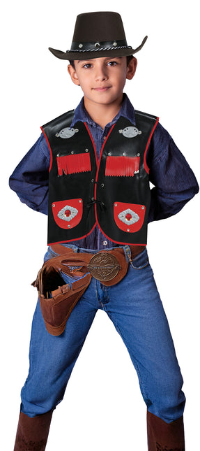 Sombrero vaquero de fieltro marrón niño