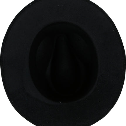 Sombrero vaquero de fieltro negro con tachuelas, para adultos