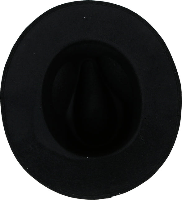 Sombrero vaquero de fieltro negro con tachuelas, para adultos