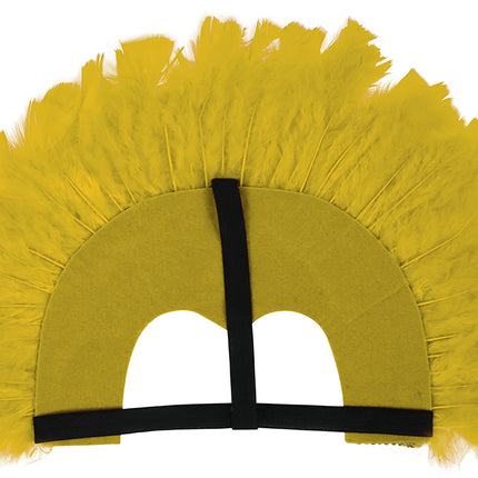 Tocado de plumas amarillo
