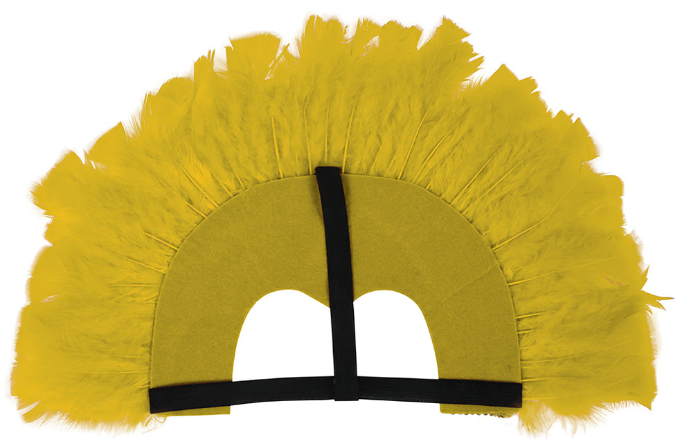 Tocado de plumas amarillo