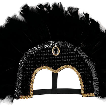 Tocado de plumas negro