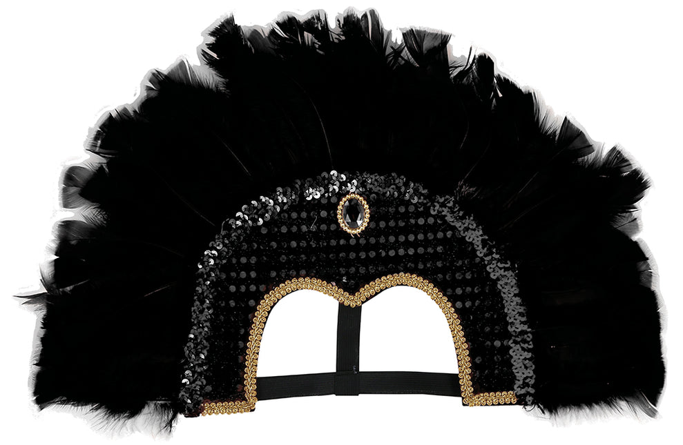Tocado de plumas negro