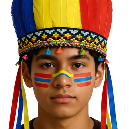 Penacho de plumas multicolor