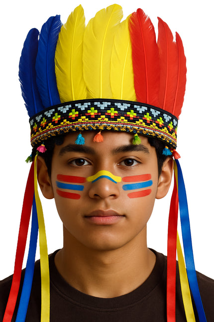 Penacho de plumas multicolor