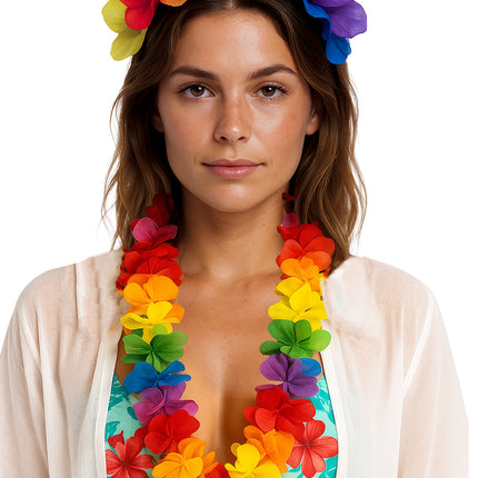 Diadema de flores multicolor