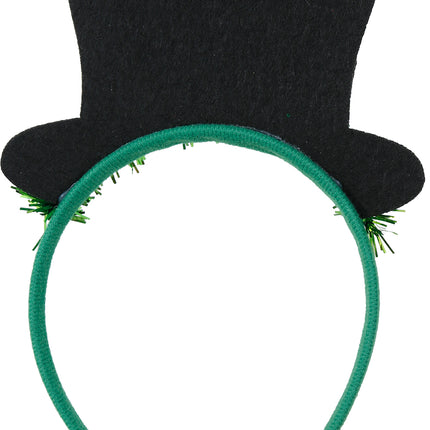 Diadema del Día de San Patricio con purpurina para el sombrero