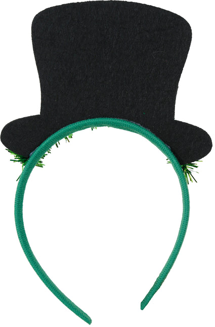 Diadema del Día de San Patricio con purpurina para el sombrero