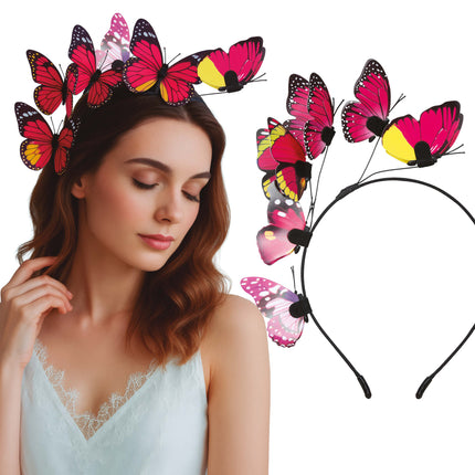 Diadema Mariposa Negro Rosa