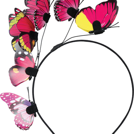 Diadema Mariposa Negro Rosa