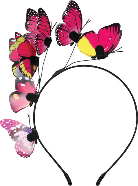 Diadema Mariposa Negro Rosa
