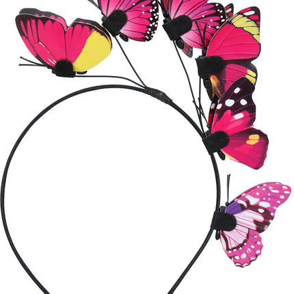 Diadema Mariposa Negro Rosa
