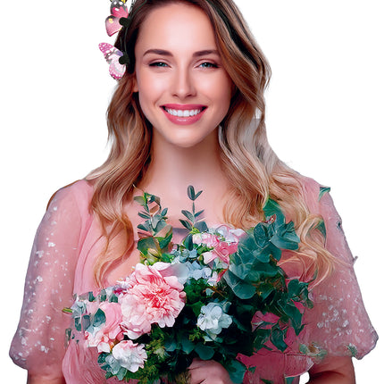 Diadema Mariposa Negro Rosa