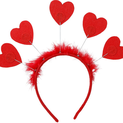 Diadema Corazones Roja