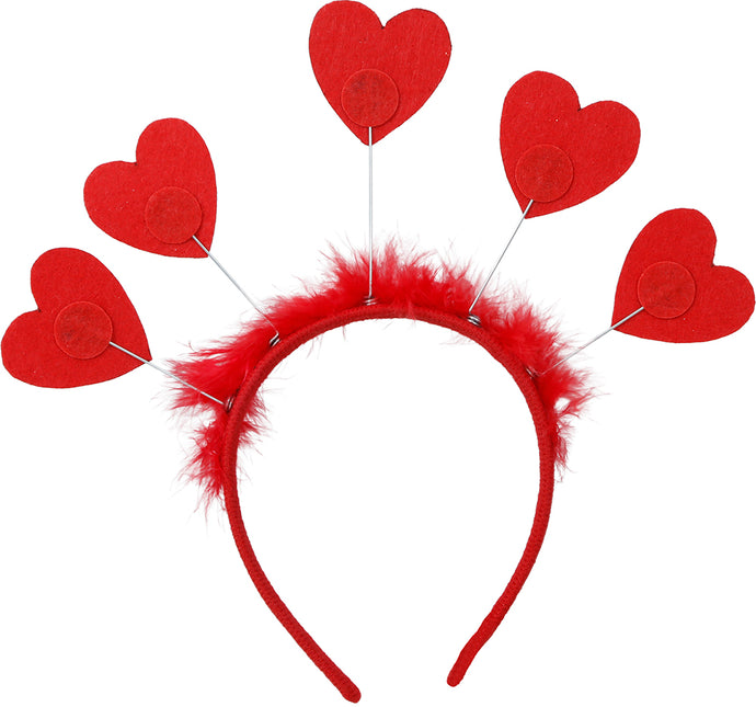 Diadema Corazones Roja