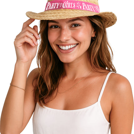 Sombrero de paja beige Fiesta Niñas