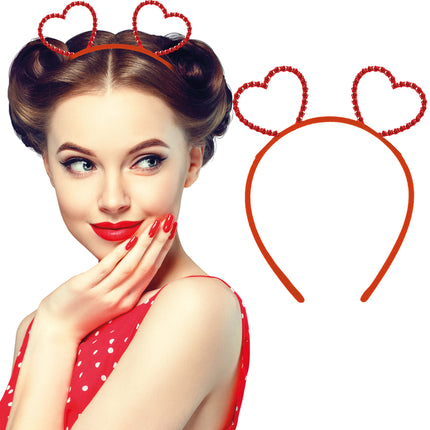 Diadema de corazones metálicos