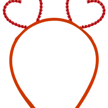 Diadema de corazones metálicos