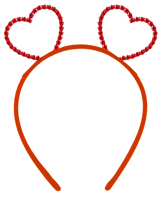 Diadema de corazones metálicos